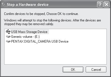 2 Select [USB Mass Storage Device] and click [Stop].