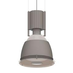 PRODUCT SPECIFICATIONS Luminaire PENDANT: Extruded aluminum body with silver powder coat finish. Spun aluminum ring with silver powder coat finish. White frosted glass dome.