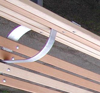 Standard mild steel finish Natural treated redwood slats Stained redwood slats Natural
