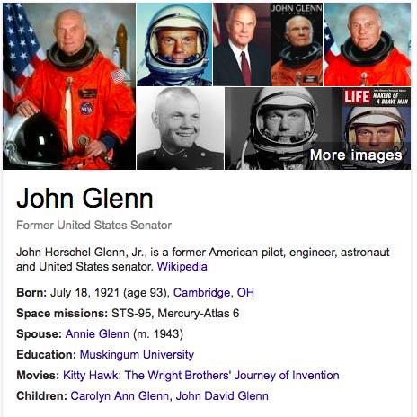 In 1959 Glenn was chosen to be one of the first seven astronauts in the U.S. space program. On February 20, 1962, he was launched into space inside a capsule called Friendship 7.