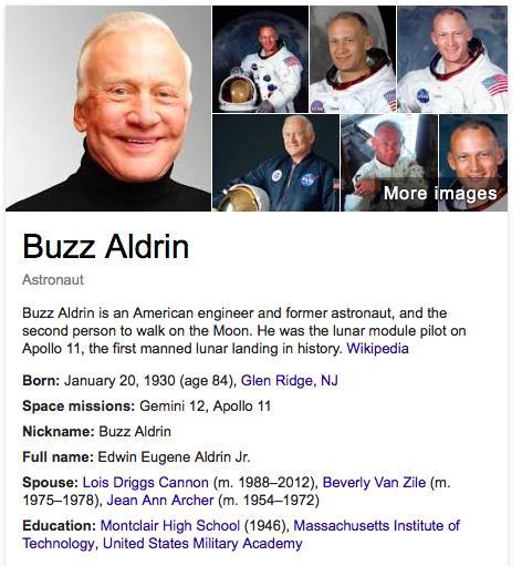 Buzz Aldrin was an American astronaut. He was the second man to walk on the Moon. Edwin Eugene Aldrin, Jr., was born on January 20, 1930, in Montclair, New Jersey.