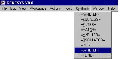 Chapter 17 S/FILTER: Getting Started Overview S/FILTER is launched by clicking S/FILTER on the Synthesis menu within the