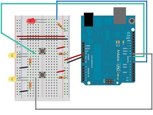 Here is the breadboard view of this circuit showing all the components and the wiring, Arduino Uno board is used but you can use any Arduino board and it will work just make sure that you do the