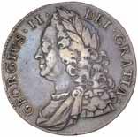 2481 George II, old head, silver halfcrown, 1746 Lima (S.3695A). Toned nearly very fine.