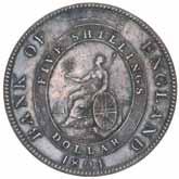 2496* George III, Bank of England, silver dollar or five