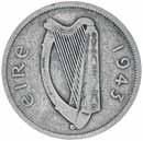 2621* Ireland, Republic, silver halfcrown, 1943. Fine and rare.