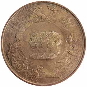 5mm), obverse, Sir Ralph Abercromby, reverse, view of the mole at Port of Spain flying the British colours at right and a ship at anchor left, more ships in the distance and