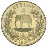 (60) 2682* Ceylon, William IV,   elephant; golden alloy 20 pieces, bronzed copper 20