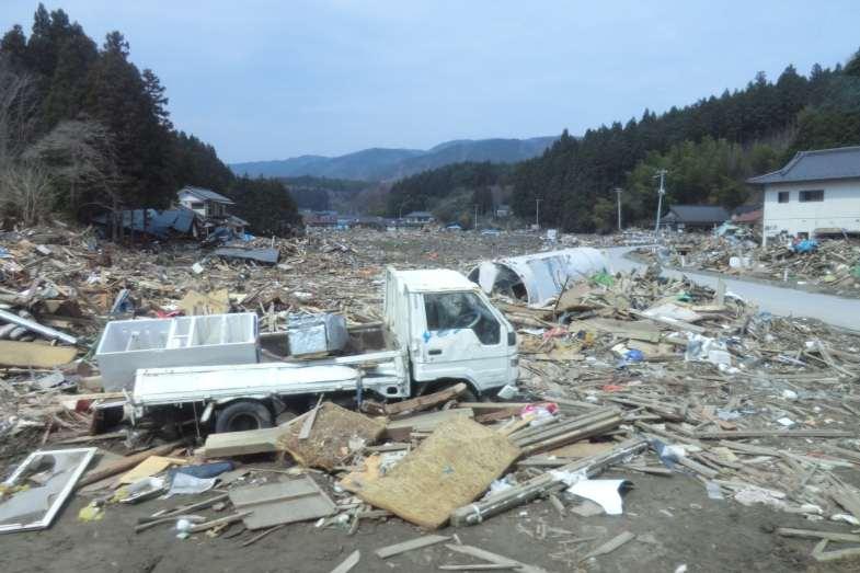 Tsunami damages far inland where no sea can