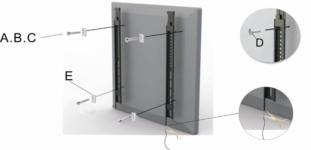 Step : Display Bracket Installation 1 To ensure optimal installation, this kit includes various screws of different diameters and lengths.