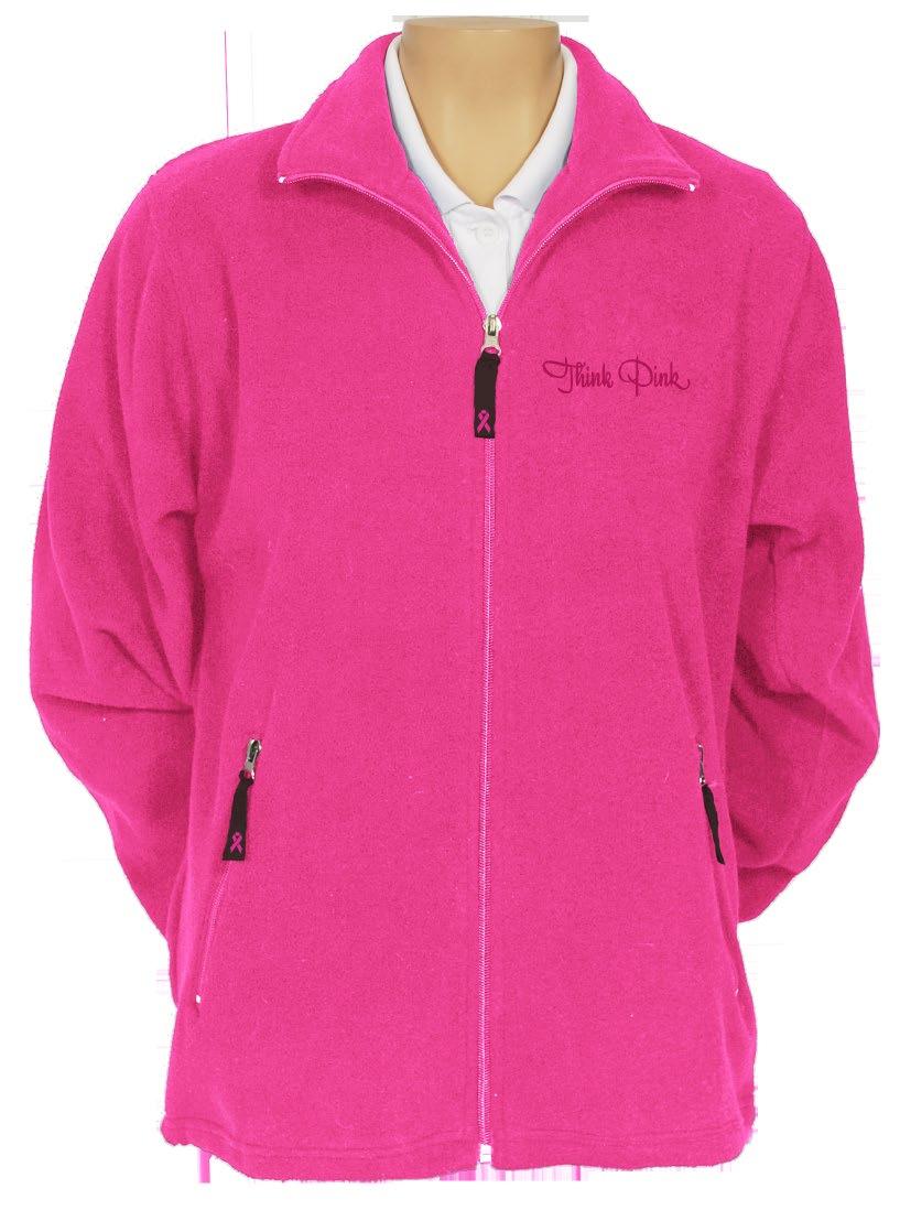 pockets Available in full zip and quarter zip, men s, ladies, youth sizing available Think Pink left