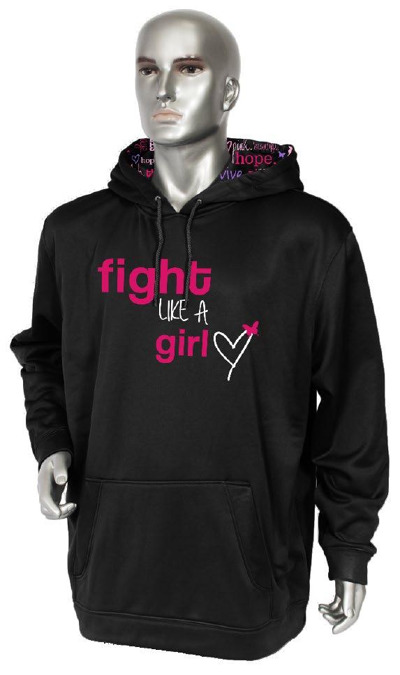 Black, or White Screen printed logos on front and inner hood Pink, Black, or White Performance Hoodie Sizes S-XXL, +$0.
