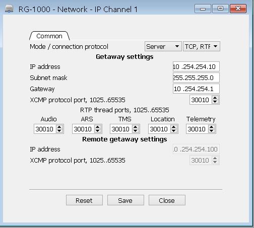 7 To open the IP Channel window, double-click the required IP Channel on the RG-1000 panel.
