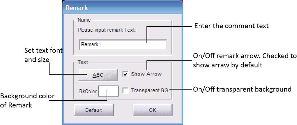 Annotate Select [Annotate] and click on the image area which you prefer to add a remark.