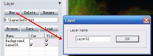 the new layer. It uses Layer02, Layer03... etc as the layer name by default.