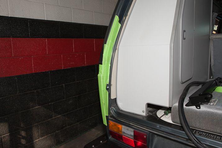 Place Masking Tape on the van s body as shown.