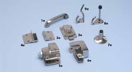 Door Pack for Phenolic Core Compartments 1e Outswing Door Pull 2e Inswing and Outswing Slide Latch 3e Inswing Keeper 4e Outswing