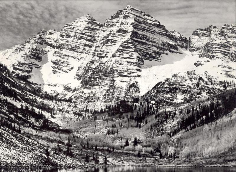 Maroon Bells, near Aspen, Colorado (1951) Gelatin silver print 15-3/8 x 19-1/2 inches, mounted Signed, numbered, and annotated in pencil on mount; with photographer s Portfolio VI, 1974 ink stamp,