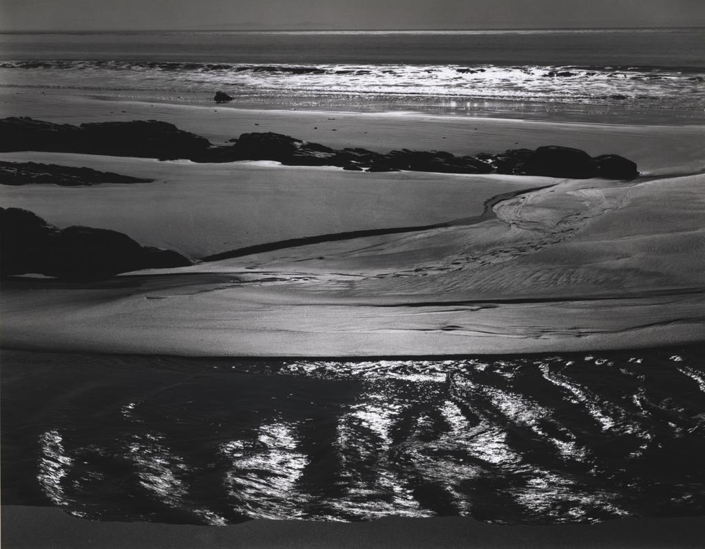 Refugio Beach, California (1946) Early gelatin silver print 10-5/8 x 13-11/16 inches, mounted Initialed, titled, and annotated in ink, with photographer's earliest Carmel, California ink stamp on