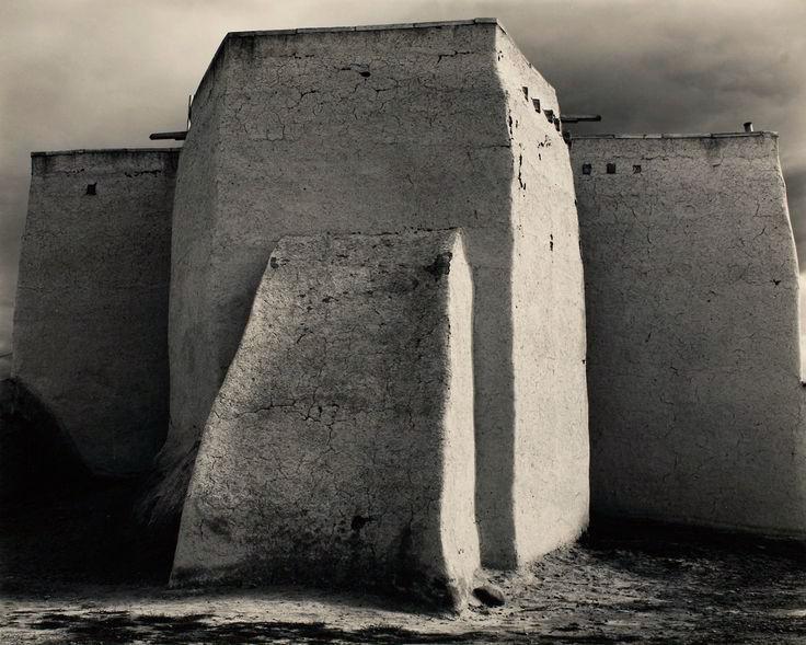 Saint Francis Church, Rancho de Taos, New Mexico (1950) Early gelatin silver print 15 x 18-13/16 inches, mounted Signed in ink on mount; with photographer s earliest Carmel, California ink stamp,