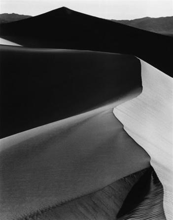 Sand Dunes, Sunrise, Death Valley National Park, California (1948) Gelatin silver print 18-7/16 x 14-13/16 inches, mounted Signed in pencil on mount; with photographer s Carmel, California 93921 ink