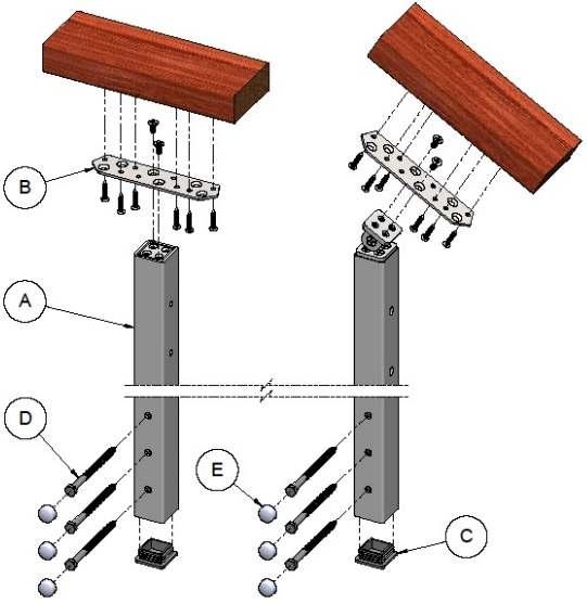 INSTALLING THE FASCIA MOUNT POSTS, PLEASE SKIP AHEAD TO THE INSTALLING THE FASCIA MOUNT STAIR POSTS SECTION (PAGE 4). Find the Location of the Top Stair Post Begin at the top of the stairs.