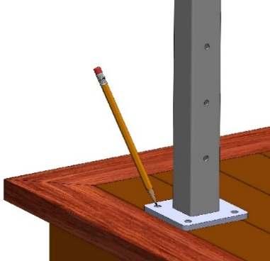 Surface Mount Posts Preparation NOTE: PREPARE PROPER BLOCKING PER LOCAL BUILDING CODE TO ENSURE SAFE AND CODE COMPLIANT INSTALLATION.