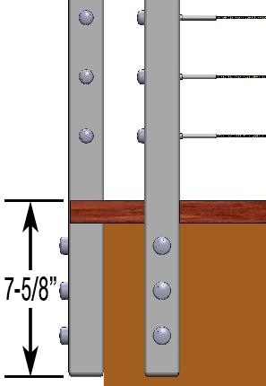 Place your top stair post (post B) and position it so the space between the stair and deck posts is less than 4 (Figure H). At the same time, make sure the deck post is aligned with the stair post.
