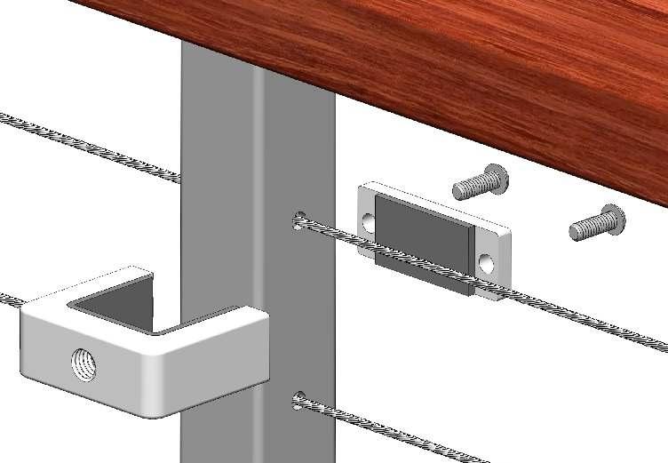 Place the stair space on the threaded end before attaching the desired cover nut set (Figure V). Figure S. HandiSwage Standard Stud Figure T. (Left) Place the slotted side on the cable and push down.