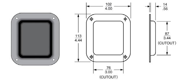 Zinc.31/.68 Steel Medium Recessed Dish 102mm x 110mm (4 x 4.