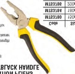 COMBINATION PLIERS YELLOW/BLACK HANDLE COMBINATION PLIERS All purpose plier for cutting and gripping Satin finish Drop
