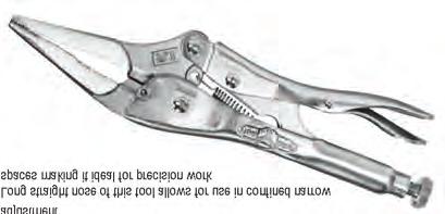 Chrome Vanadium steel jaws Straight jaws for greater pressure on nuts and screws Easy release