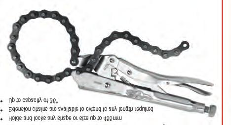 locks any shape or size up to 455mm Extension chains are available to extend to any length required Up to capacity of