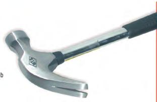 to a fine point and are double tempered for extra strength Comfortable rubber handle RIC1705 RIC1710 500g 500g 317 Hammers