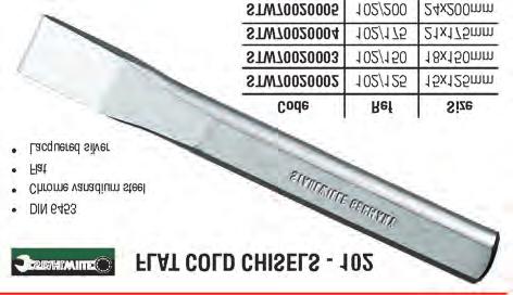 for heavy prying and fulcrum prying especially in automotive applications with the tempered end used for aligning applications Chisel end for prying Pointed end as drift Special steel Bright nickel
