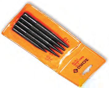 CENTRE PUNCH SET CENTRE PUNCH 0,8mm, 1,6mm, 2,3mm Colour coded for easy identification Heat treated alloy