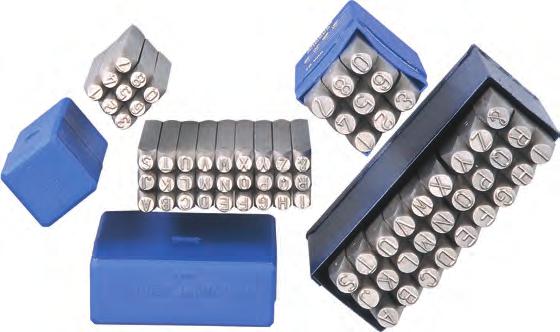& LETTER PUNCHES For hand held, hammer strike applications High quality steel, induction hardened Striking end