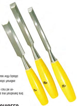 quality, heavy duty chisels designed for use with a mallet but will accept incidental use with a hammer Blade and tang