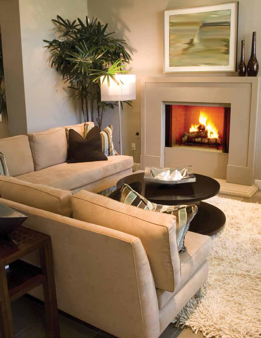 True Masonry ppeal Turn a living area from casual to spectacular Our line of clean-faced wood burning fireplaces will make their mark in stone.