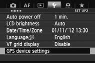 Setting the Positioning Interval You can specify the positioning interval when the receiver is attached or connected to a camera that displays the [GPS device settings] menu
