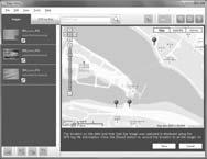 Viewing Images on a Virtual Map Shooting locations and the route traveled with the receiver can be viewed on a virtual map, using the Map Utility software on the provided CD-ROM.