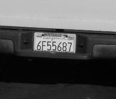 OpenStax-CNX module: m33156 4 Figure 4: Close-up of the license plate as determined by the algorithm.