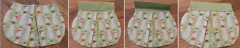 Open out your top piece and insert your pocket piece, so that the edges of the pocket line up with the edges of the tape and all raw edges are hidden, Sew across the bottom of the