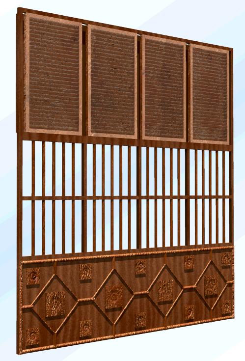 Figure 1. Interface for making assembly rules in Construction Kit Builder (M. D. Gross) Figure 2. Rendered Roshan panels in Modeling Makkah (N. A.