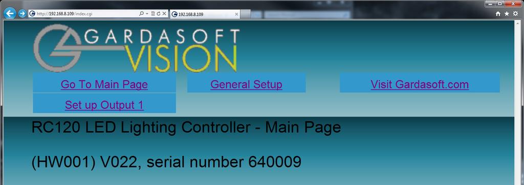 29 10 Webpage Configuration (RC120) The RC120 has a webserver inside, so that it can be configured from a standard web browser, such as Internet