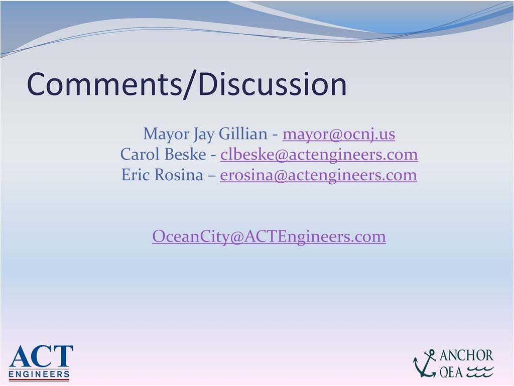 Comments/Discussion Questions can be directed to The City or the ACT