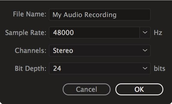 File... The settings we are using here is common for many video projects: 48000(48kHz), 24 bit.