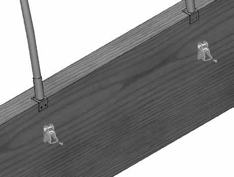 A 24" ATTENTION: Measure approximately 24" down from the top of the pony wall and attach as shown. 2. Install ratchets immediately across from each other below the same rafter. See diagrams. 3.