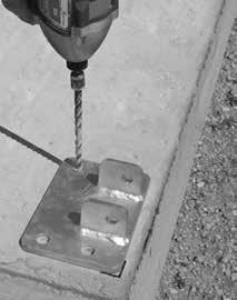 ATTACHING COMPONENTS TO CONCRETE Additional materials required to secure the rafter feet, ratchets, or any other component to the concrete base are not