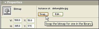Open the Swap Bitmap dialog, which allows you to replace one image with another. 6.